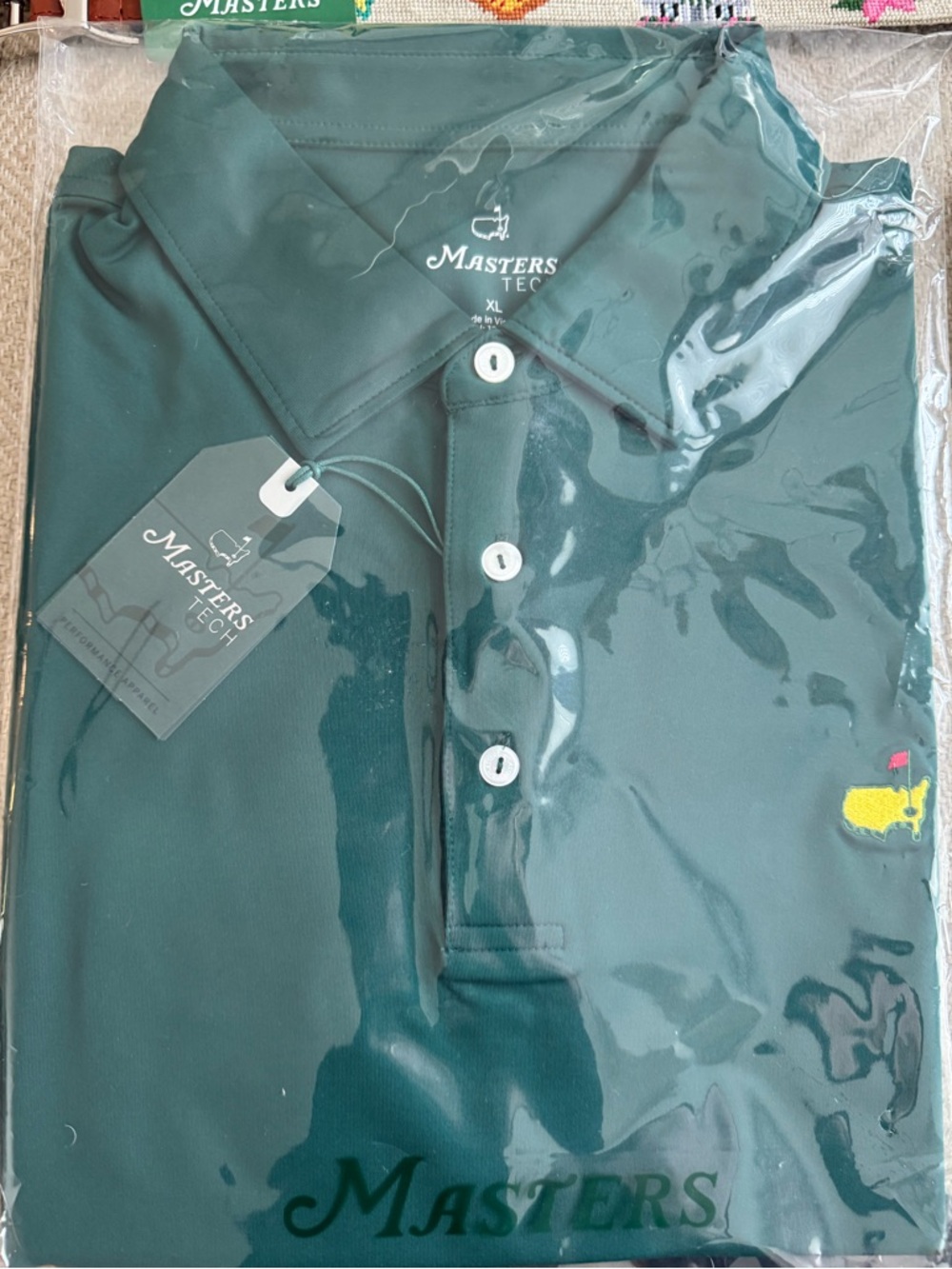 Masters Dark Green Polo with Embroidered Yellow Logo